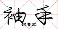 庞中华袖手行书怎么写
