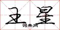 庞中华王星行书怎么写