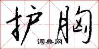 钱沛云护胸行书怎么写