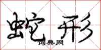 庞中华蛇形行书怎么写