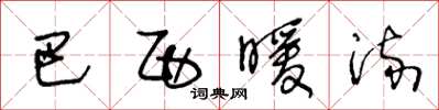 王冬龄巴西暖流草书怎么写