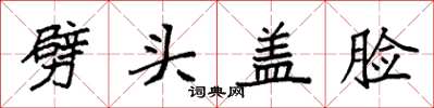 袁强劈头盖脸楷书怎么写