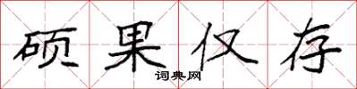 袁强硕果仅存楷书怎么写
