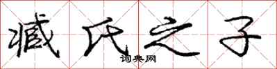 庞中华臧氏之子行书怎么写