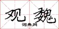 袁强观魏楷书怎么写
