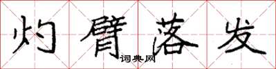 袁强灼臂落发楷书怎么写