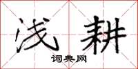 袁强浅耕楷书怎么写