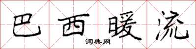 袁强巴西暖流楷书怎么写