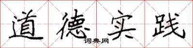 袁强道德实践楷书怎么写