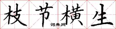 丁谦枝节横生楷书怎么写
