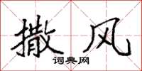 袁强撒风楷书怎么写