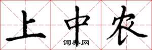 丁谦上中农楷书怎么写