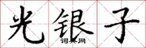 丁谦光银子楷书怎么写