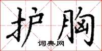 丁谦护胸楷书怎么写