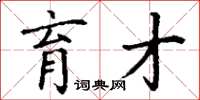 丁谦育才楷书怎么写