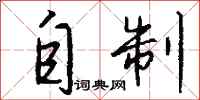 钱沛云自制行书怎么写