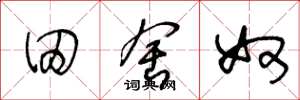 王冬龄田舍奴草书怎么写
