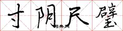 曾庆福寸阴尺璧行书怎么写