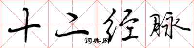 曾庆福十二经脉行书怎么写