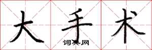 荆霄鹏大手术楷书怎么写