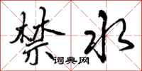 曾庆福禁水行书怎么写