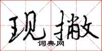 曾庆福现撇行书怎么写