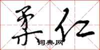 曾庆福柔仁行书怎么写