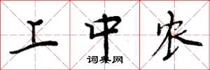 周炳元上中农楷书怎么写