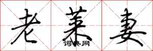 荆霄鹏老莱妻行书怎么写