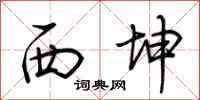 荆霄鹏西坤行书怎么写