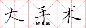 黄华生大手术楷书怎么写