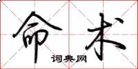 荆霄鹏命术行书怎么写