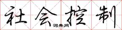 荆霄鹏社会控制行书怎么写