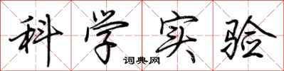 荆霄鹏科学实验行书怎么写