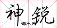 荆霄鹏神锐行书怎么写