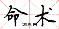 周炳元命术楷书怎么写