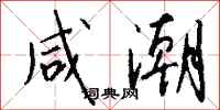 钱沛云咸潮行书怎么写