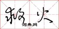 王冬龄救火草书怎么写