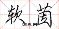 田英章软茵行书怎么写