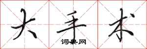 田英章大手术行书怎么写