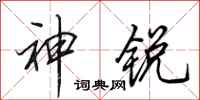 田英章神锐行书怎么写