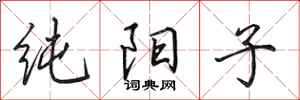 田英章纯阳子行书怎么写