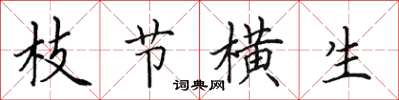 田英章枝节横生楷书怎么写