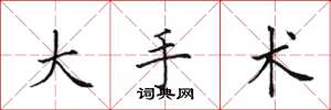 田英章大手术楷书怎么写