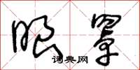 王冬龄眼罩草书怎么写