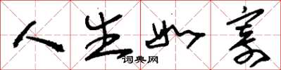 刘少英人生如寄草书怎么写