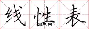 田英章线性表楷书怎么写