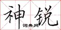 田英章神锐楷书怎么写