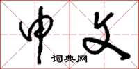 刘少英申文草书怎么写