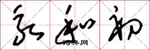 刘少英永和初草书怎么写